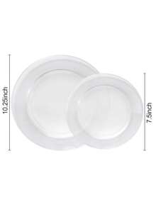 25pieces Of Pure White Round Cake Dessert Plates, High-Looking Fruit Salad Plates, Reusable And Easy To Clean. Great For Weddings, Birthday Parties, Family Gatherings And Outdoor Team Building, Schools, Restaurants, Kitchens, Christmas Tableware