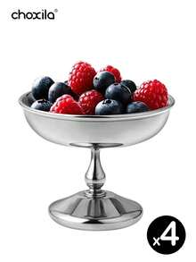choxila 1 pièce Bol à glace en acier inoxydable, coupe à dessert, plateau, porte-bougie, bol à collation, plateau à fruits, pour la maison, le restaurant, la cuisine, la cour, la Fête nationale saoudienne, la rentrée scolaire