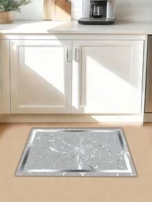 Gradient Marble Design Kitchen Mat With Anti-Slip Diamond Velvet Carpet, Suitable For Sink, Bedroom, Living Room And Dining Area - Easy To Clean, Machine Washable.