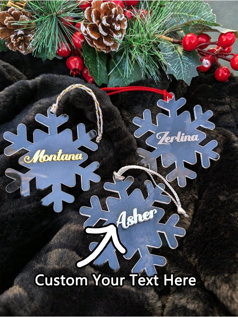 Ornements en acrylique sur mesure, décorations de Noël, peuvent être utilisés pour le sapin de Noël ou la voiture, pendentif transparent en forme de patte de chien, cadeau pour la famille et les amis, Noël - Multicolore - Voir 1