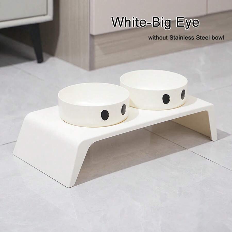 Cuencos elevados para comedero de perros, soporte elevado con cuencos dobles de acero inoxidable para alimentos y agua para perros pequeños, medianos y grandes KYX8 - Ojos grandes-A - Ver 1