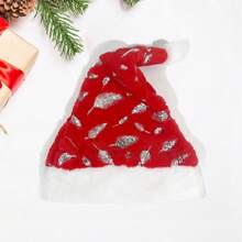 Adults Santa Claus Hat Sequins Snowflake Christmas Cap For Party - Silver - View 4