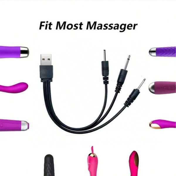 USB 3-In-1 DC2.5 And DC2.0 Pin-Type Charging Cable Suitable For Power Supply Of Adult Toy Vibrating Massagers