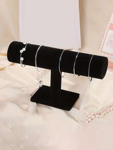 1 قطعة حامل سوار ذو حاجز على شكل حرف T من الأحمر الأنيق، حامل مجوهرات للمكتب، هدية عيد الأم، مناسب لحالات العرض للتجزئة، لا يحتاج إلى كهرباء، قاعدة بلاستيكية قوية، مثالي لعرض القلائد والأساور والساعات، حامل ساعات مخملي، سطح مخملي ناعم، منظم مكتبي متعدد الوظائف، لا يعمل بالكهرباء - مناسب أيضًا لأنواع أخرى من برج المجوهرات البيضاوي - متعدد الألوان - مشاهدة 2