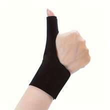 1 Pair Adjustable Breathable Wrist Support With Thumb Protection - Ergonomic Wrist Stabilizer, Magic Buckle Design To Relieve Sprains, Hand Wash Only, Suitable For Running, Typing, And Computer Use - 黑色 - 查看 8