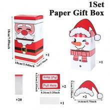 2 Pcs Christmas Holiday Money Pulling Box Creative Santa Claus Snowman Pattern Surprise Merry Present Pull Out Box - Red - View 3