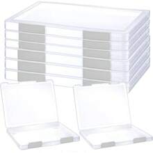 - 6 fundas transparentes A4 para proyectos porttiles, caja de almacenamiento de plstico para papel de cartas de 21.59x 27.94, cajas de almacenamiento de papel para lbumes de - Blanco - Ver 2