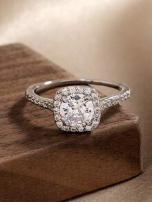 1 pieza Anillo de concha perlada romántico, anillo individual de color plateado, elegante y de moda, adecuado para uso diario, perfecto como regalo de San Valentín para la novia