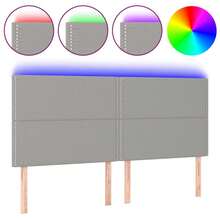 vidaXL Testiera a LED Grigio Chiaro 180x5x118/128 cm in Tessuto - Grigio - Visualizzare 2