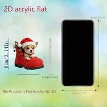 Ornement d'arbre de Noël en acrylique charmant - Botte rouge avec design de chiot, parfait pour la décoration de vacances, l'accrocher à un sac à dos et les accessoires de voiture. Décorations de Noël à la maison, cadeaux de Noël, décorations de Noël - Multicolore - Voir 6