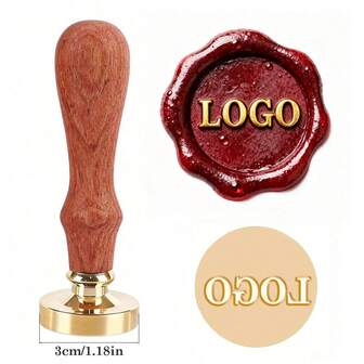1 STÜCK INDIVIDUELL 3cm Siegelwachsstempel - Siegelwachsstempel mit Holzgriff zum Basteln, für Umschläge, Geschenkverpackung, Abschlussgeschenke und Hochzeitseinladungen