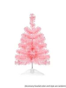 MEHELANY 1.48 英尺或 1.97 英尺圣诞树 - 1 件粉色人造圣诞树、粉色迷你圣诞树、带塑料支架的塑料人造树植物、圣诞节松树装饰、圣诞快乐派对家居装饰、圣诞节婚礼装饰迷你桌面圣诞树 - 粉色 - 查看 2