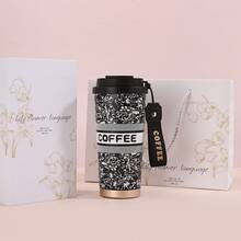 500ml Stainless Steel Coffee Cup, Dual Drinking Modes With Straight Drinking Mouth And Straw, 24-Hour Cooling, 12-Hour Heating, Stainless Steel Glass Cup, Car Cup, Floral Insulated Coffee Pot, Stainless Steel Material, Good Sealing Performance, Double-Wall, Suitable For Cold And Hot Beverages, Portable Design, Great For Office, Home, Travel, Camping, Christmas Gift, And Gift-Giving Occasions