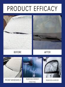 rayhong 100ml Car Deicing Spray, Windshield Cleaner, Quickly Melts Ice And Frost, Efficient Formula Penetrates And Dissolves Ice, Shortens Deicing Time, Gentle On Car Paint And Glass Surface