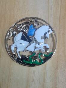 1pc Alloy Ancient Roman Knight Badge, 6.5cm/2.56in, Brooch For Men And Women, Creative Cultural Gift