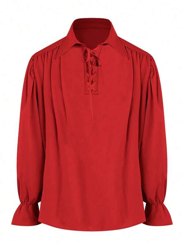 Costume da pirata per uomo, camicia medievale arricciata, outfit da cosplay in stile steampunk vittoriano, top gotico rinascimentale vichingo