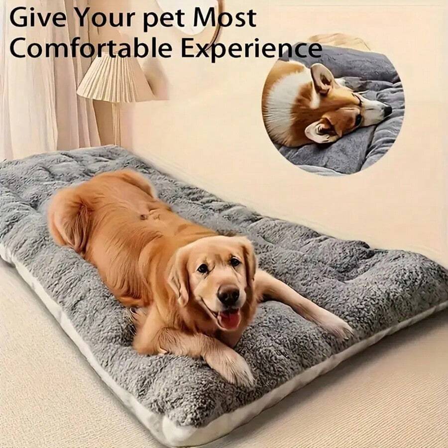 1pc 47-Inch Extra Large & Thick Pet Sleeping Mat, Dog Bed Dog Nest, Winter Plush Comfortable Soft Large Dog Sleeping Pad, Dog Cage Mat, Suitable For Various Car Models, Perfect Pet Gift