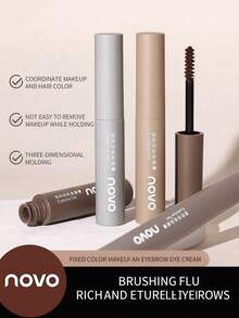 NOVO 防水、防汗、防晕染眉胶，持久定型，哑光妆效，自然眉粉，质地细腻，不结块，女性必备彩妆单品，适合新手，打造自然妆容 - 01#深咖色 - 查看 4