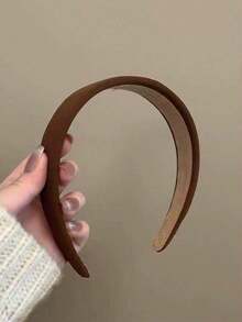 4pcs/1pc Vintage Soft Sponge Headband, Solid White And Brown Color, Elegant High-End Fashion Hair Accessories, Suitable For Daily Wear, Washing Face, Showering, Matching Outfits, For Women, Hair Band, Hair Hoop, Autumn - 彩色 - 查看 3