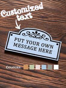 Personalized Custom Name Wooden Sign Engraved Message Plaque Wall Hanging Decoration 2025 Rustic Home Decor Wedding Sign Keepsake Gift For Housewarming Friends Couples Family Party Celebration Customizable Text Multiple Color Options,Personalized Wooden Sign - Multicolor - View 1