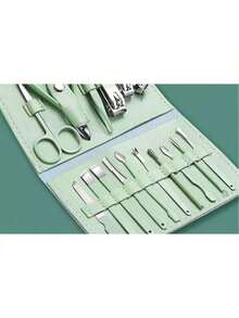 9-Piece Nail Set Manicure Tools Matcha Green Pedicure Knife Nail Clippers Ear Pick Nail