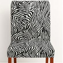 4-Seater Printed Chair Cover Kit For Kitchen Dining Room Gel Mesh Offer - Black and White - View 3