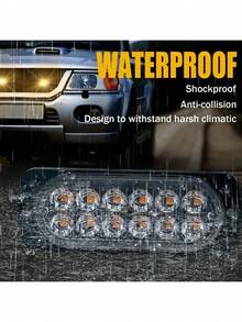 1par Lateral Faro Led Barra Estrobo Escolta Patrulla Auto - Azul - Ver 2