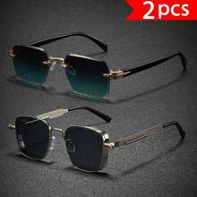 2/1 对新款时尚情侣太阳镜，适合派对、音乐节和节日礼物 - 彩色 - 查看 2