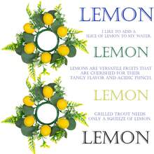 Artificial Lemon Candle Ring Spring Faux Greenery Candle Wreath Table Centerpieces For Home Holiday Party - Multicolor - View 4