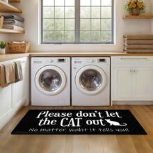 1pc Cute Cat Pattern Printed Rug, Faux Wool Mat - Highly Absorbent, Easy To Clean, Suitable For Home Decor, Farmhouse, Entryway, Indoor, Room, Kitchen, Dining Room, Small Office/Home Office, Sink, Laundry Room, Doormat, Kitchen Mat, Non-Slip Mat