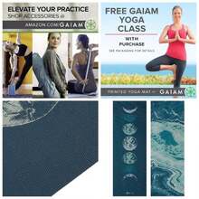 Yoga - Premium 6mm Print Reversible Thick Non Slip Exercise Fitness All Types of Yoga, Pilates Floor Workouts 68x 24x 6mm Thick - Onda lunar - Ver 1
