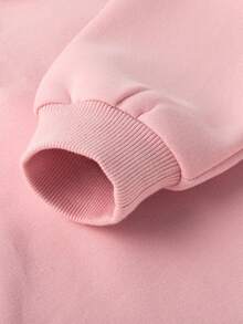 2件套女童秋冬长袖圆领卫衣和运动裤套装，时尚亲肤，柔软舒适 - 粉色 - 查看 6