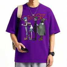 Rock Band T-Shirt Unisex Men Women 100% Cotton Premium Streetwear Top New Release Immediate Shipping Various Colors!! Plus Size - 紫色 - 查看 1