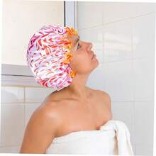 Beaupretty Gorro De Ducha Impermeable Gorro De Ducha De Mujer Gorro De Ducha De Raso Para Mujer Gorro De Ducha Para Bañarse Gorro De Ducha Reutilizable Para Cabello Largo Satín Orange JPGY - Naranja - Ver 2