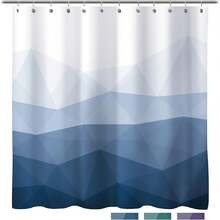 Popular Ombre Blue Fabric Contemporary Shower Curtains For Bathroom Dcor - Blue - View 6