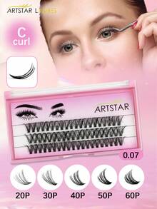 ARTSTAR C Crul 簇状假睫毛 3 排 20D/30D/40D/50D/60D 组合装 自然款 单根手工假睫毛 - C - 查看 1