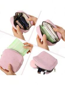 Corduroy Sanitary Napkin Organizer,Female Tampon Storage Bag, Waterproof Cosmetic Lipstick Bag, Portable Menstrual Bag, Travel Essentials Bag Large Capacity ,Coin Purse, Used To Store Sanitary Napkins And Panty Liners, Cosmetics Storage,Perfect For Travel And Daily Use,Can Store Sanitary Napkins, Lipstick, Powder,Holiday Essentials Organization Sanitary Napkin Storage Bag For Students, Office Workers, Travel Makeup Travel Toiletries Storage Bag, Essentials Gift Storage,Boho Vibes