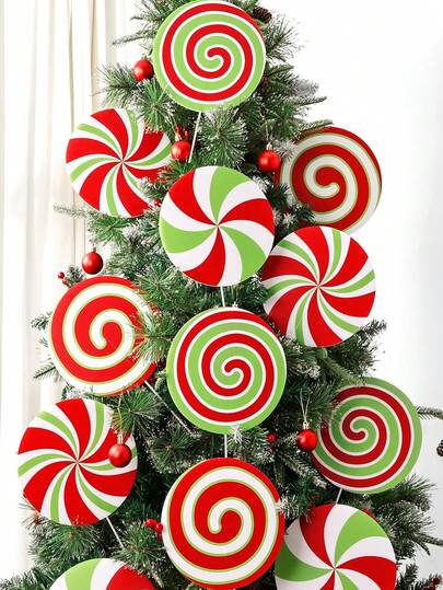 12 件套/圣诞节大号，糖果姜饼圣诞树装饰姜饼圣诞装饰，可爱的悬挂装饰非常适合圣诞树顶饰家庭办公室花园露台冬季花瓶节日装饰