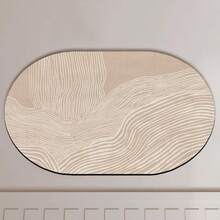 1/3片装浴室防滑吸水垫，驼色线条硅胶垫，复古图案浴室垫，U型马桶垫，浴室洗手池吸水脚垫，2.5毫米厚圣诞装饰厨房地毯