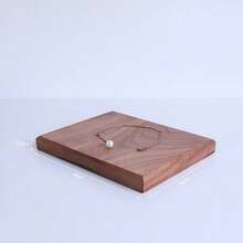 Walnut & Beechwood Display Gift Base, Figurine Doll Stand, Minimalist Jewelry Tray Display Rack