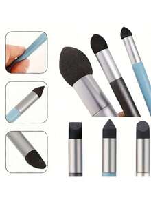 3/6pcs Washable Sketch Sponge Brushes, For Sketching, Drawing, Pastel, Highlighting Gray Details, Blending, Smudging And Erasing - Sets - View 5