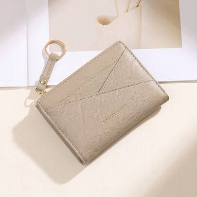 New Women Wallet & Key Chain Asymmetrical Design Ultra-Thin Compact Bifold Zipper Coin Purse For Women Money Wallet Mini Wallet Purse Wallet Small Wallet Cute Wallet Card Wallet