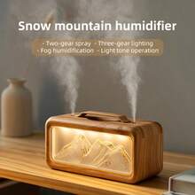1pc Simulated Snowy Mountain Humidifier, 600ml Large Capacity Aroma Diffuser, 2 Mist Modes, 3 Light Modes, High Mist Output, Quiet Operation, Suitable For Various Room Types - Multicolor - View 2