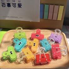 5个随机颜色亚克力夹子，卡通表情，可爱造型，办公笔记本夹，简约透明，适用于办公室和教室用品，青少年成人家庭办公室教育课堂写作，通用款，节日文具礼物，教室用品，情人节礼物，文具，返校季礼物