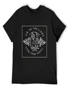 Lie To The Liars, Steal From Thieves T-Shirt Oversized Graphic Tee Quick Drying Summer Shirt T-Shirts For Men Cotton - Black - View 1