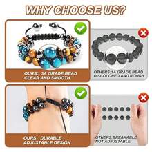 1/3 سوار ماكرامي من الأحجار الكريمة والخرز الطبيعي ذو طبقتين لشفاء الطاقة الكريستالية للشاكرا، أحجار اليوغا والتأمل للاسترخاء والتخفيف من القلق، مناسب للرجال والنساء