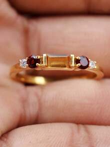 1 PC Luxurious Womens Rings Sparkling Rings For Women Engagement Daliy Wedding Band Promiss Ring Merry Christmas Valentine's Day Anniversary Gift For Her Jewelry Ring - 彩色 - 查看 6