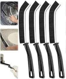 Cepillo para Limpieza De Grietas, Cepillo Limpieza Espacios De Cerdas Duras, Cepillo para Fregar Limpiador De Lechada para Juntas Profundas De Azulejos De Baño De Cocina - Negro - Ver 2