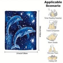 Soft And Comfortable Dolphin Blanket: Naps, Travel, And Festive Gifting - Available In 149.86cm X 99.06cm And 149.86cm X 129.54cm Sizes