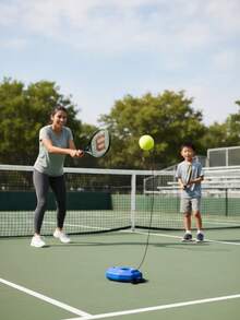 Portable Tennis Training Device, Helpful Companion For Personal Practice. Portable & Easy To Carry: Lightweight Design, Easy To Pack, Allows You To Start Tennis Practice Anytime, Anywhere. & Worry-Free: Stable Base, Elastic Cord Design, Ensures Practice. Durable Choice: Quality Materials, Long-Lasting, Accompanies Your Tennis Journey. Easy To Operate: Simple Installation, Ready To Use Immediately, Easily Enjoy The Fun Of Tennis.